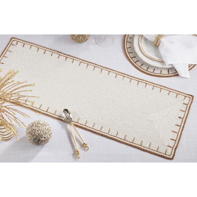 Saro Lifestyle Timeless Glamour Beaded Table Runner