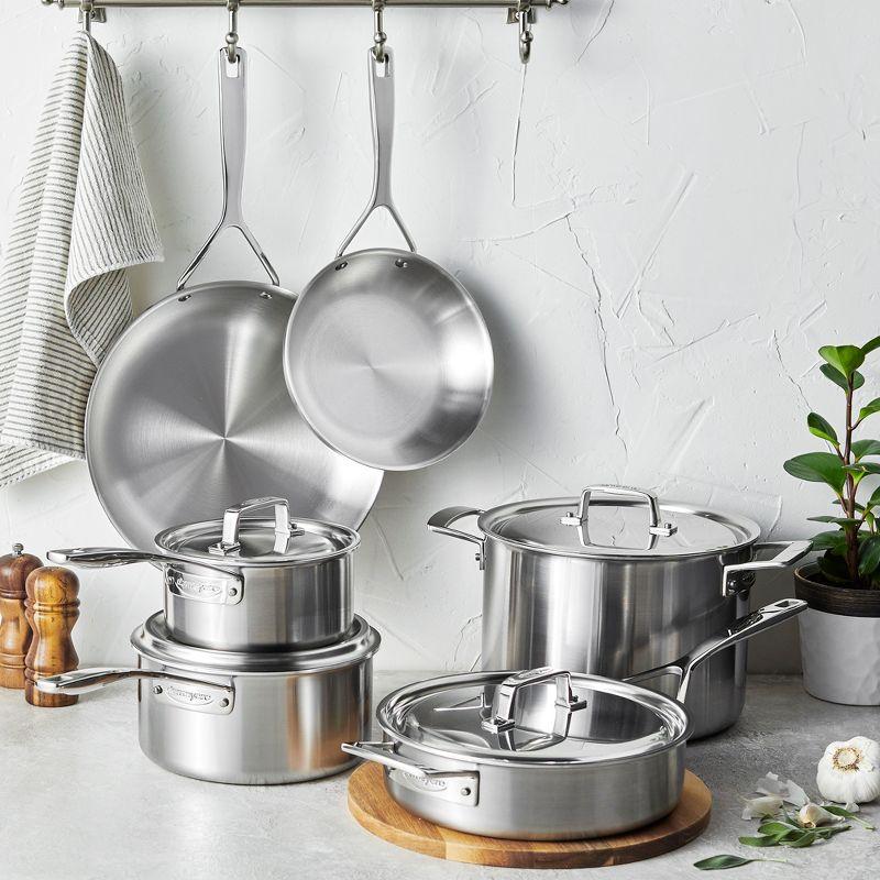 10-Piece Stainless Steel 5-Ply Cookware Set with Aluminum Core