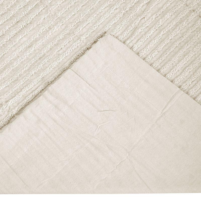 Better Trends Jullian Collection 100% Cotton Tufted Pillow Sham with Stripe Pattern Machine Washable Pillow Cover