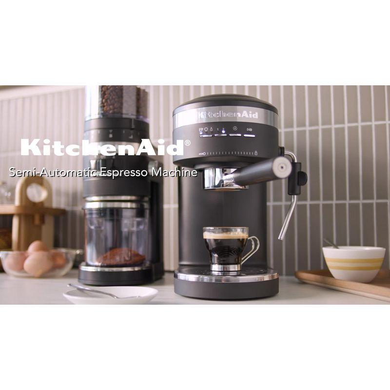 KitchenAid Semi-Automatic Espresso Machine - Brushed Stainless Steel: 15 Bars Pressure, Dishwasher-Safe, 47oz Capacity
