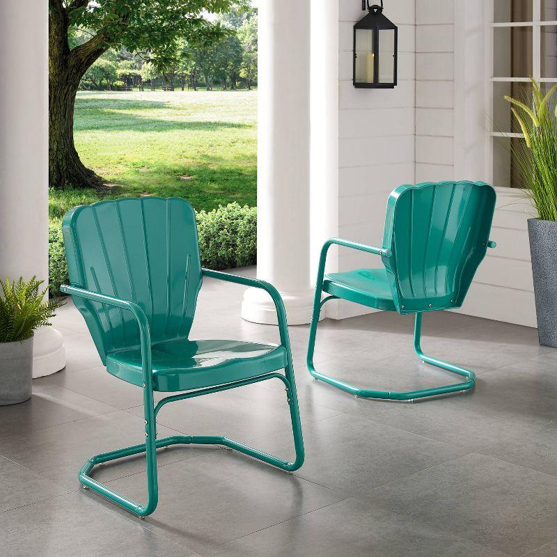 Ridgeland 2pk Outdoor Chairs - Turquoise Gloss - Crosley