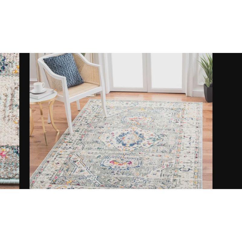 Elegant Grey/Blue Synthetic 9' x 12' Hand-Knotted Area Rug