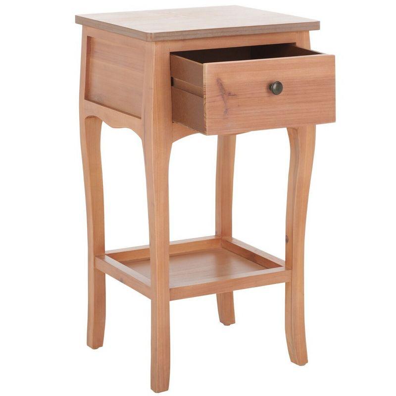 Transitional Black/Brown Fir Wood End Table with Storage