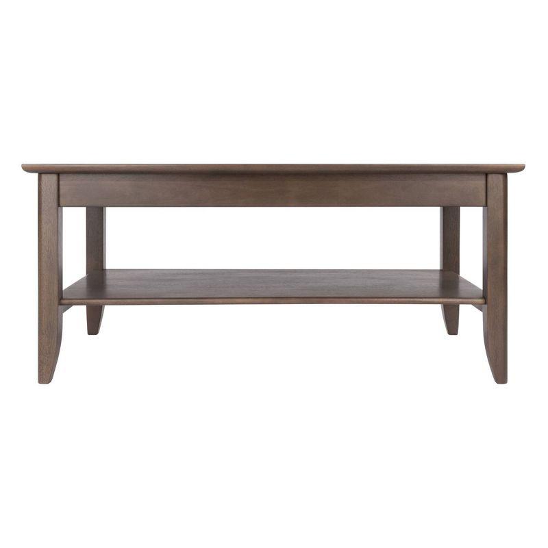 Santino Coffee Table Oyster Gray - Winsome: Wooden Rectangle Design, Fixed Shelf, MDF & Veneer, Living Room Furniture