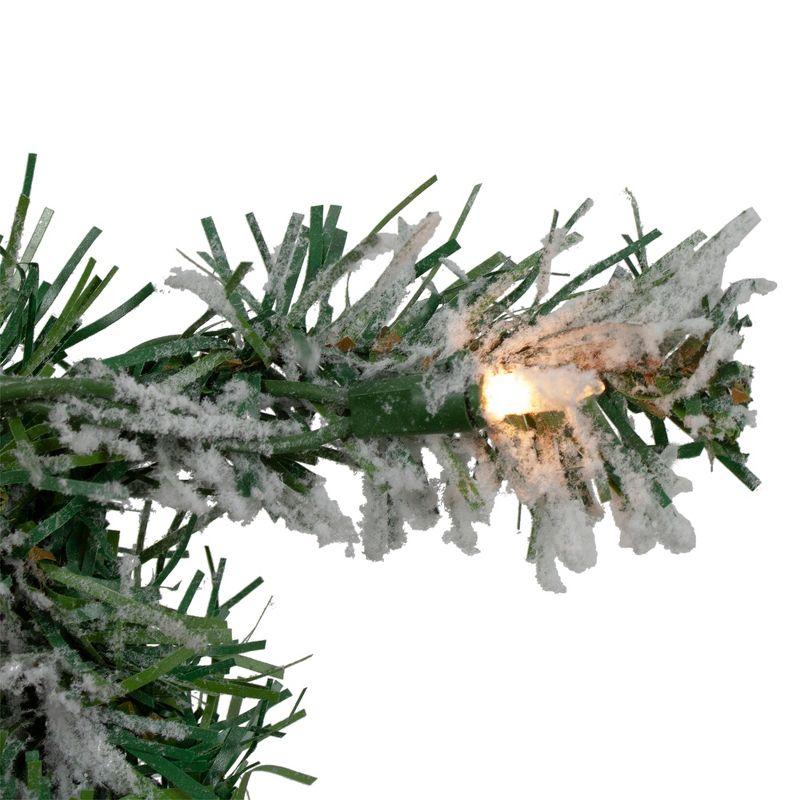 Northlight Pre-lit Flocked Victoria Pine Artificial Christmas Garland - 9' x 8" - Clear Lights