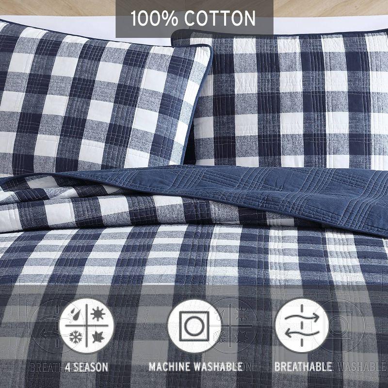 Lake House Plaid Reversible Quilt Set Blue - Eddie Bauer