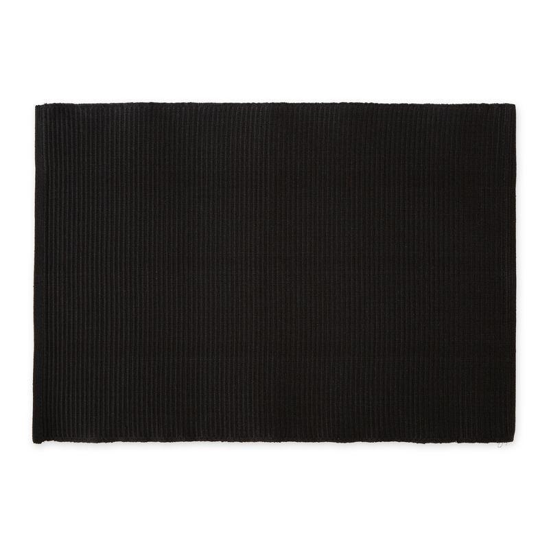Design Imports Black Ribbed Placemat Set/6
