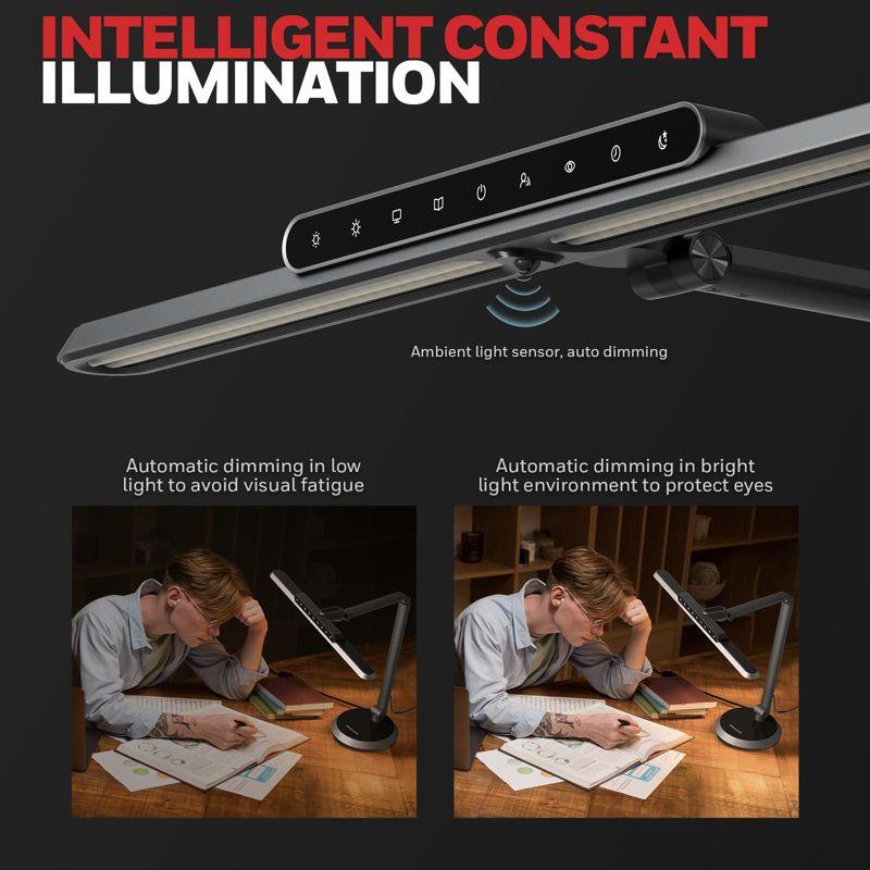 BEAUTY DEPOT Honeywell H9 Sunturalux? LED Desk Lamp For Eye Care: Auto-Sensing, 3 Color Temperatures, Stepless Dimming