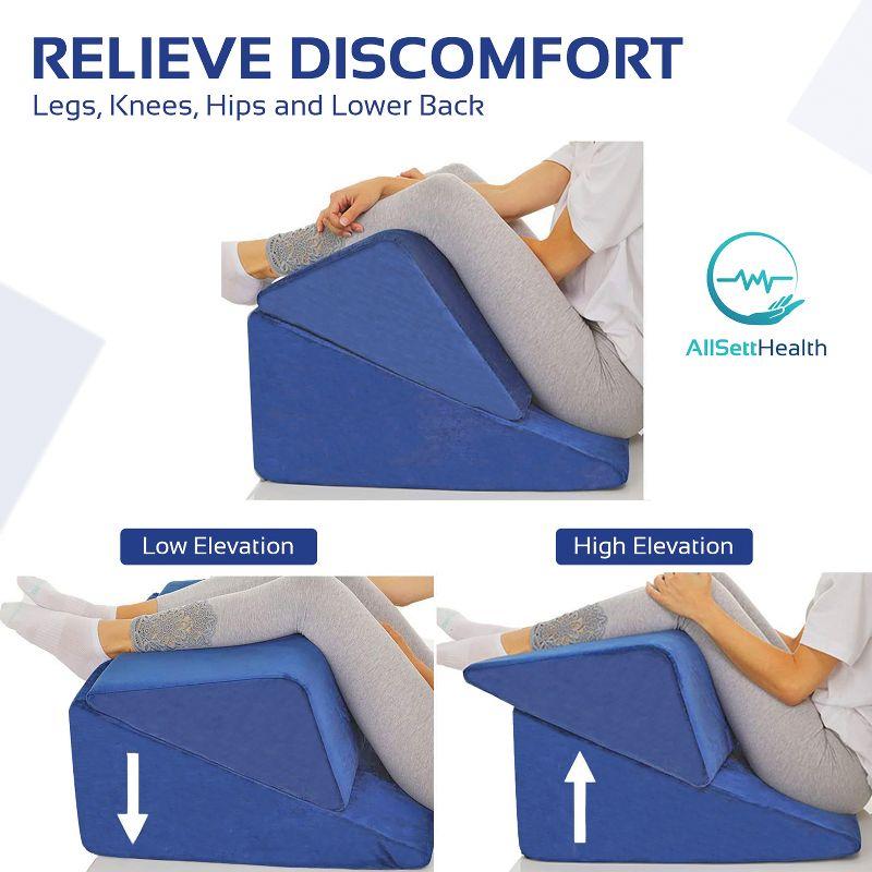 Blue Memory Foam Dual Wedge Pillow Set