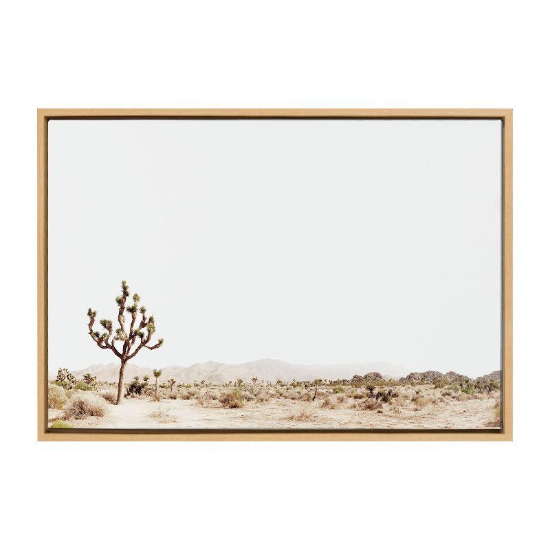 Natural Landscape Joshua Tree Canvas Print with Wooden Frame