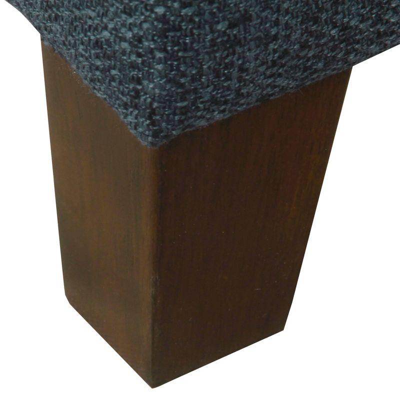 32" Luxury Square Storage Ottoman Textured Navy - HomePop: Hinged Lid, Wood Legs, Easy Assembly