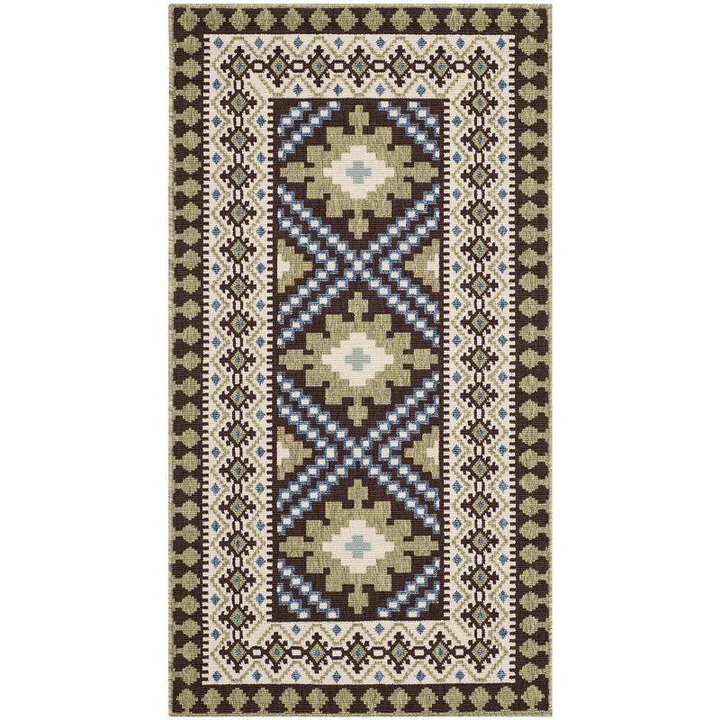 Veranda VER099 Power Loomed Indoor/Outdoor Accent Rug - Chocolate/Green - 2'x3'7" - Safavieh.