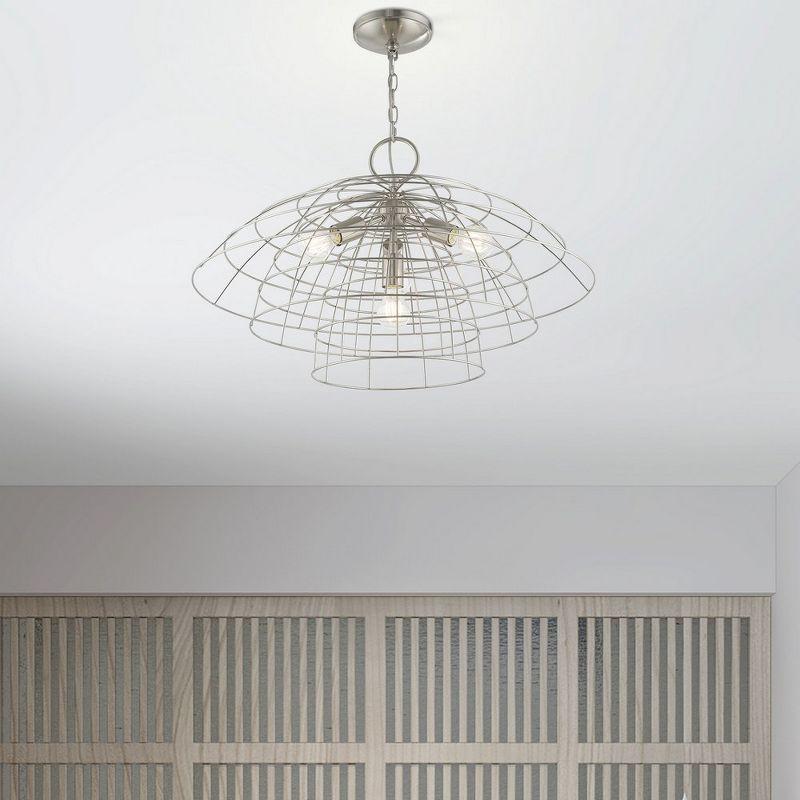 Livex Lighting Brooklyn 4 - Light Chandelier in  Brushed Nickel