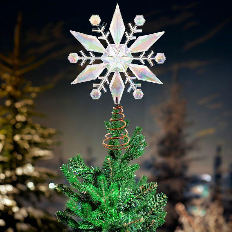 Kurt Adler 12.75-Inch Iridescent Snowflake Tree Topper