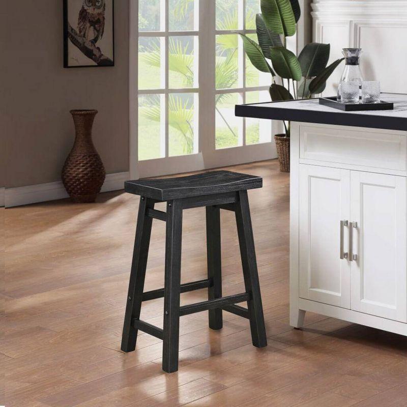 Boraam Sonoma Backless Saddle Counter Height Barstool Black Charcoal Finish