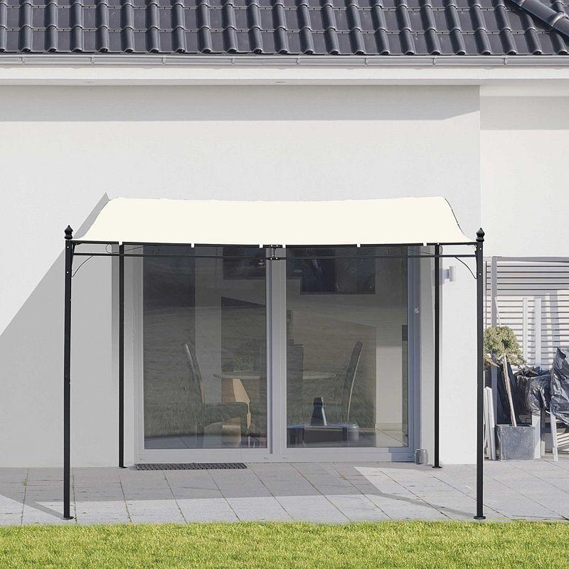 Outsunny Steel Outdoor Pergola Gazebo, Patio Canopy with Weather-Resistant Fabric and Drainage Holes