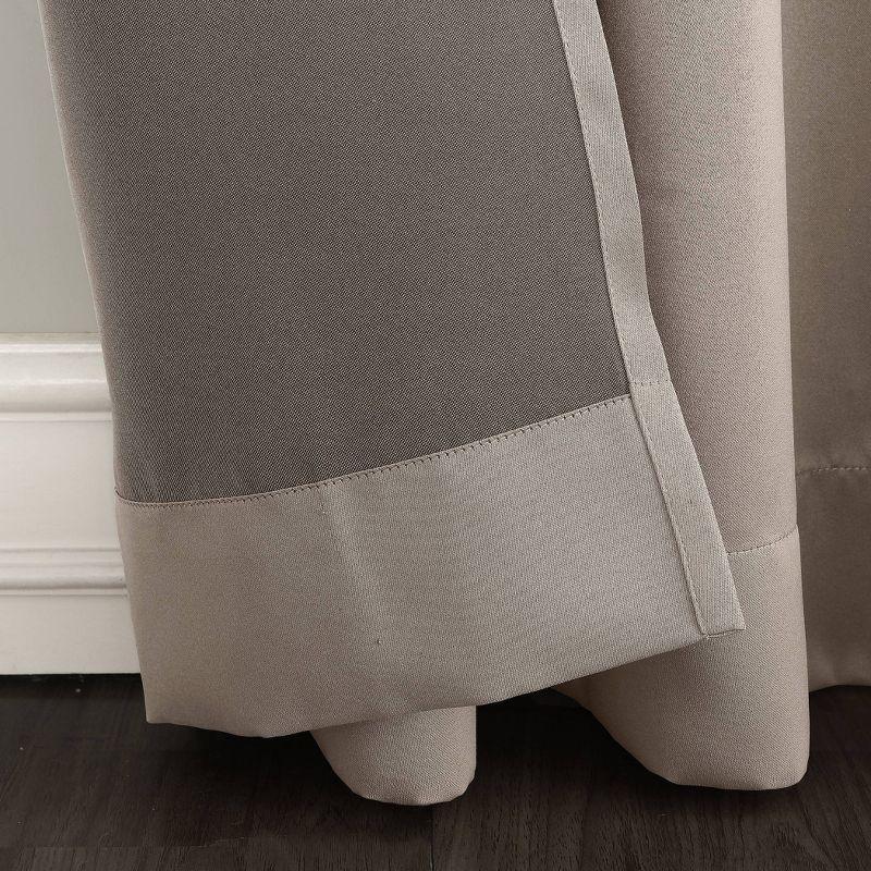 54"x95" Sun Zero Room Darkening Seymour Grommet Curtain Panel Beige: Modern Faux Silk Living Room Curtain