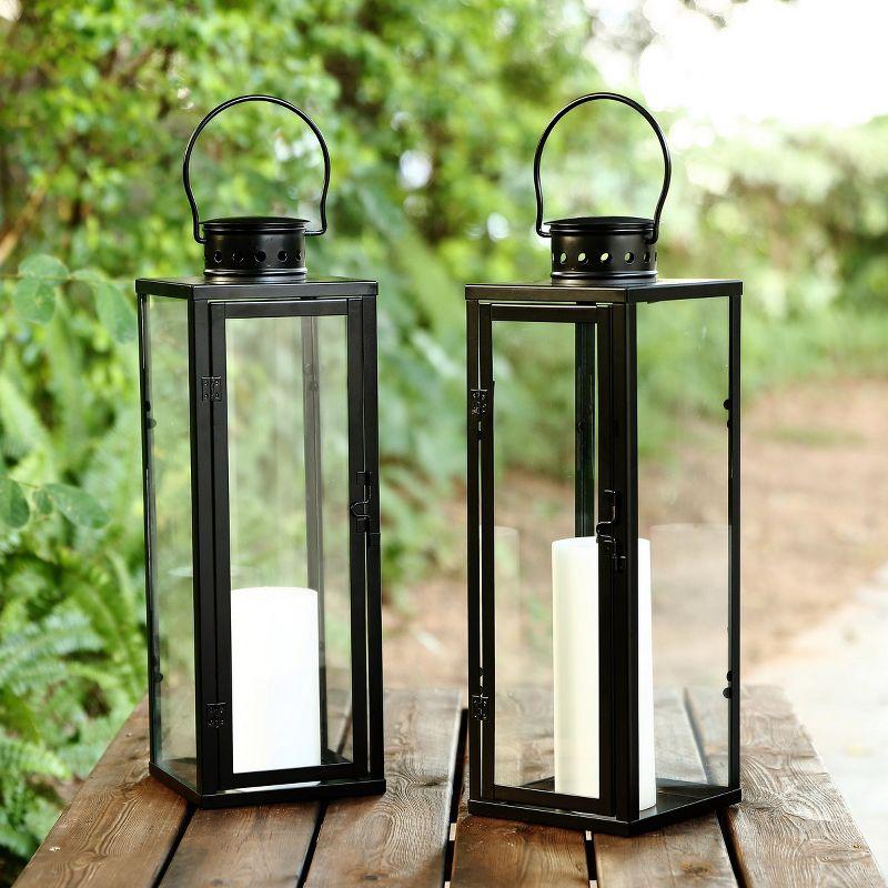 Lorient 21.5" Outdoor Lantern (Set of 2) - Black - Safavieh.