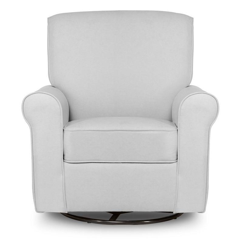 Evolur London Upholstered 360 Swivel Rocker, Misty Grey