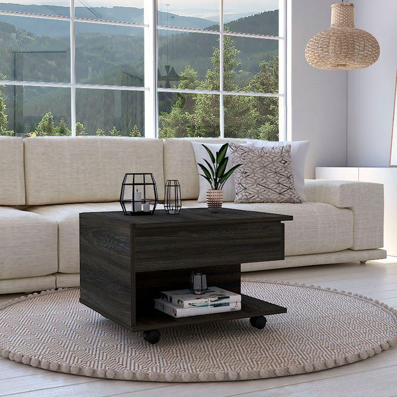 Depot E-Shop Lift Top Coffee Table, Casters, One Shelf