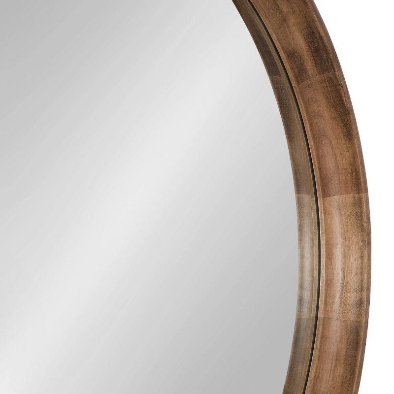 30" Colfax Round Wall Mirror Natural - Kate & Laurel All Things Decor: Rustic Boho Chic, Wood Frame