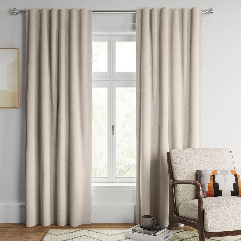 Aruba Beige Linen Blackout Window Curtain Panel