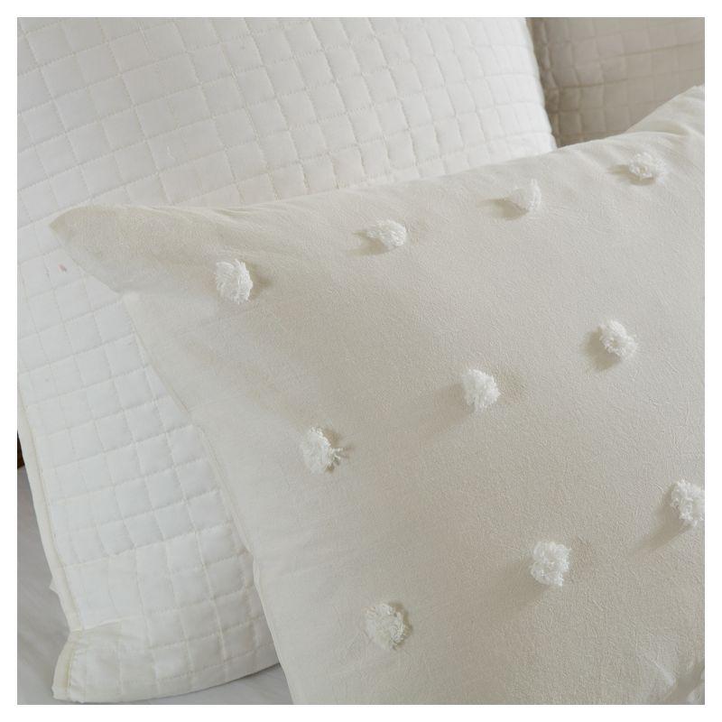 Intelligent Design Brooklyn Cotton Jacquard Comforter Set with Euro Shams and Throw Pillows