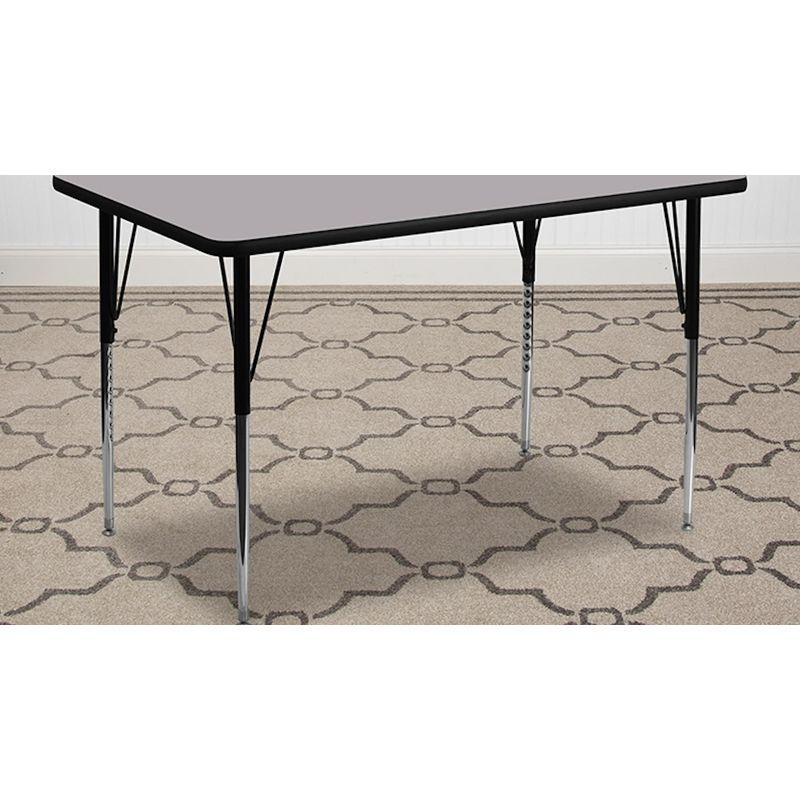 Gray Adjustable Height Laminate Activity Table with Steel Legs