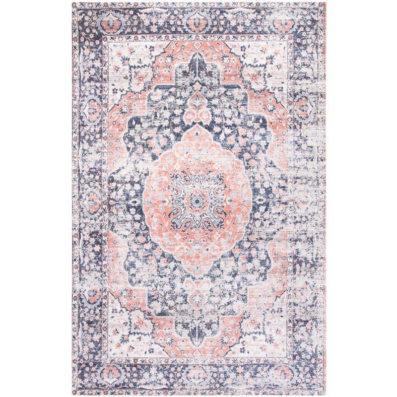 Saffron SFN353 Hand Loomed Area Rug - Navy/Ivory - 5'x8' - Safavieh.