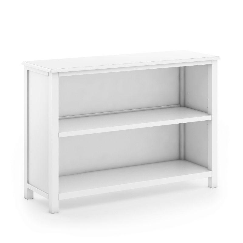 White Adjustable Kids' 2-Shelf Wooden Bookcase