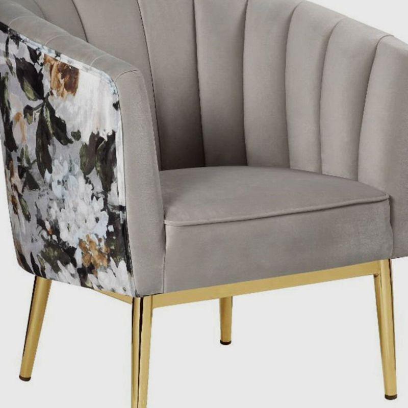 31" Colla Accent Chair Gray Velvet/Gold - Acme Furniture