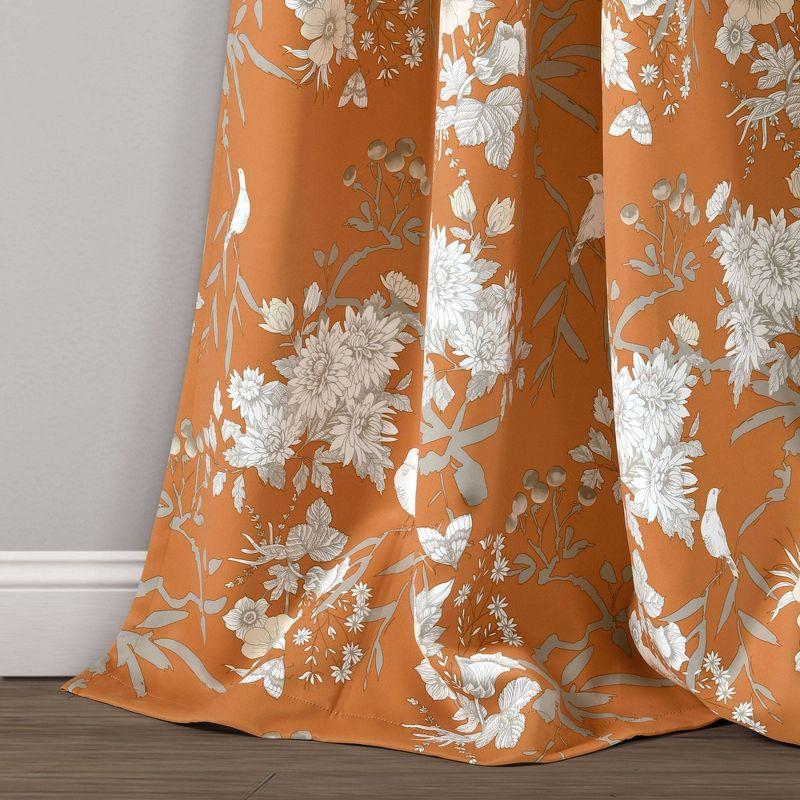 Botanical Garden Polyester Room Darkening Curtain Pair (Set of 2)