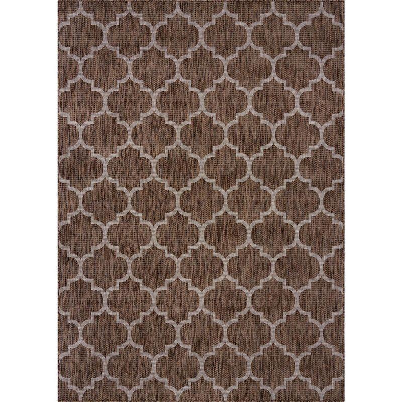 Unique Loom 8' 0 x 11' 4 Rectangle Indoor/Outdoor Trellis Brown Area Rug
