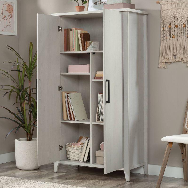 Sauder Summit Station Storage Cabinet Glacier Oak: Laminated MDF, 4 Adjustable Shelves, CARB Certified