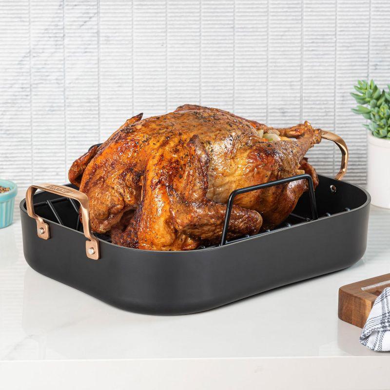 Viking Hard-Anodized Non-Stick 16" Roaster with Rack and Carving Set