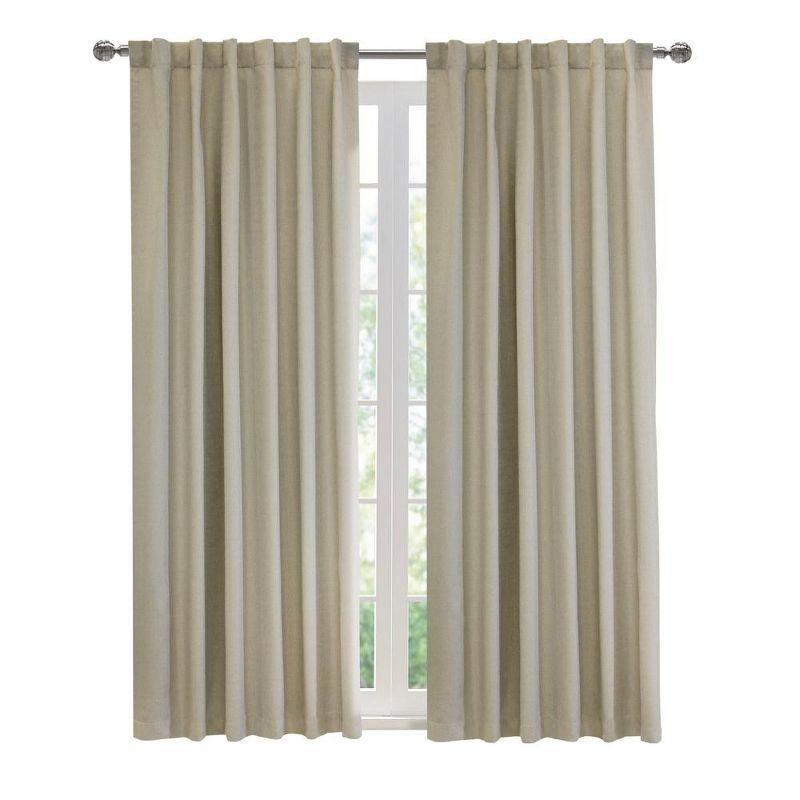 Thermaplus Baxter Total Blackout Back Tab Curtain - 52"x95", Oatmeal