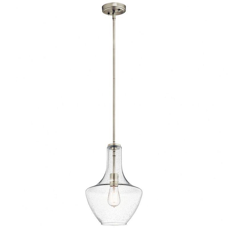 Everly 15.25" 1 Light Bell Pendant Clear Glass Chrome