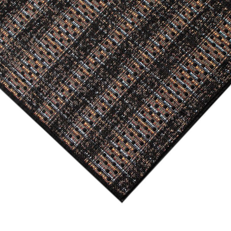 Liora Manne Avena Mosaic Stripe Indoor/Outdoor Rug Midnight 1'11" x 7'6"