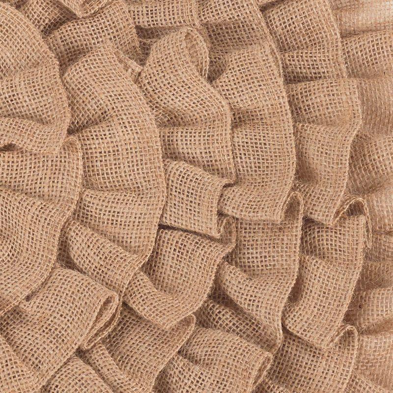 Saro Lifestyle Christmas Tree Skirt With Ruffled Edge, Natural, 84" Round