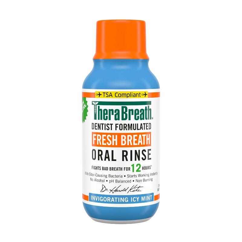TheraBreath Alcohol-Free Mouthwash - Icy Mint - Trial Size - 3 fl oz