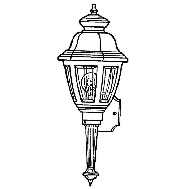 Black Outdoor Wall Lantern with Clear Beveled Panels