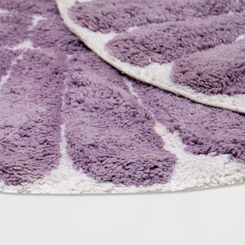 2pc Bursting Flower Bath Rug Set Lilac - Chesapeake Merchandising: Cotton Tufted, Machine Washable, Non-Slip Backing