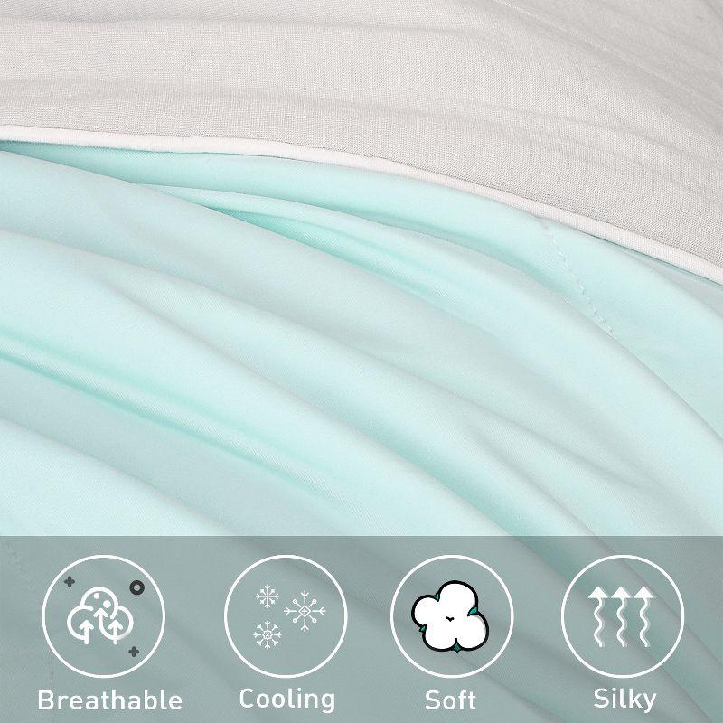 Catalonia Reversible Cooling Blanket, Lightweight Summer Comforter for Hot Sleepers, Silky Soft Summer Duvet Throw Size, 50 x 60 inches, Soft Breathable