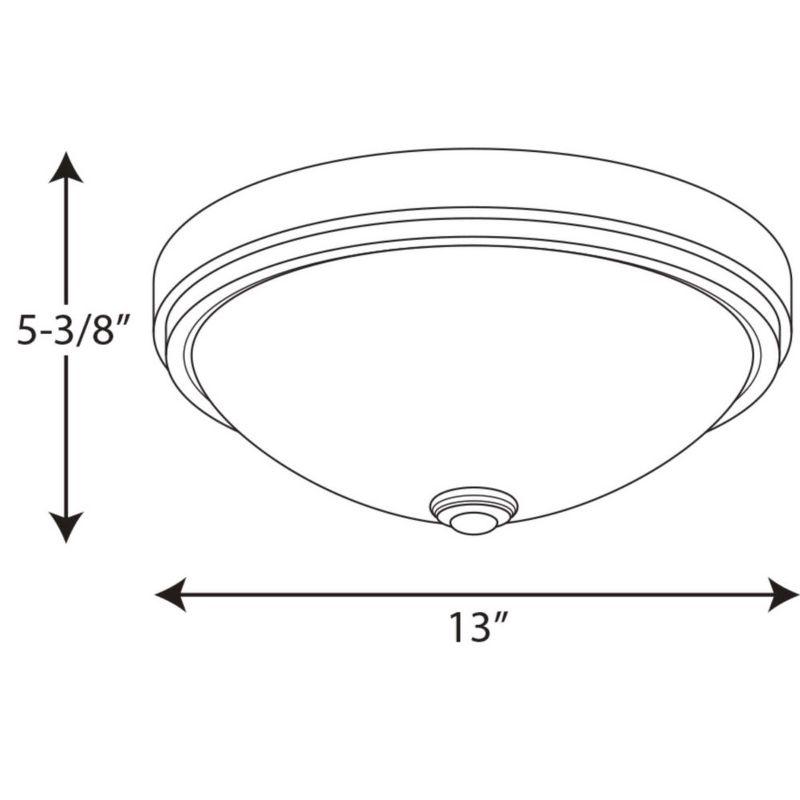 Brushed Nickel 13" LED Flush Mount with White Glass Shade