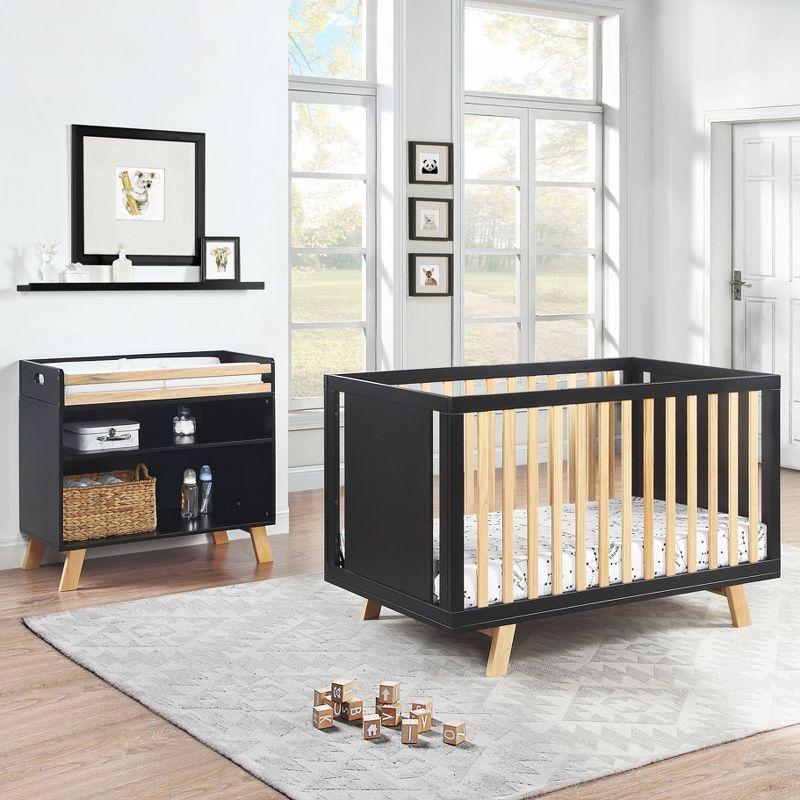 Livia 3-in-1 Convertible Black and Natural Island Crib