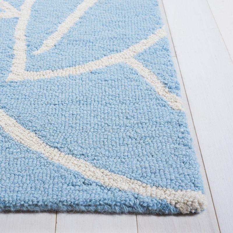 Artisan Twilight Wool & Silk 5' Square Rug in Light Blue/Navy