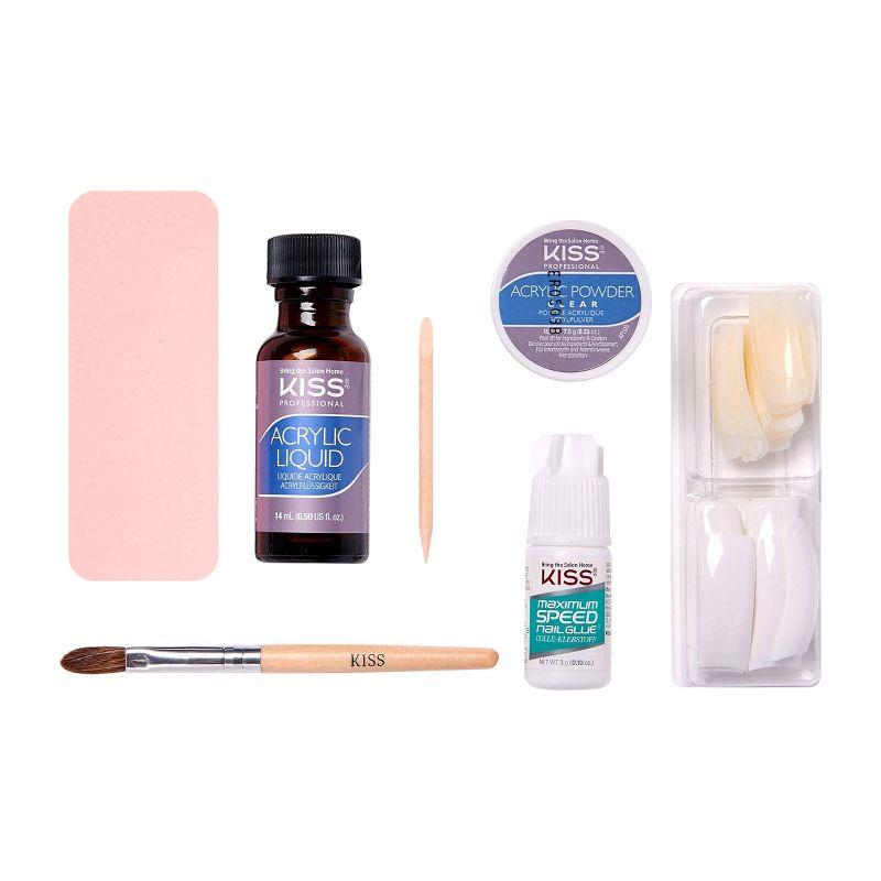 KISS Acrylic French Manicure Fake Nails Sculpture Kit - Natural - 40ct