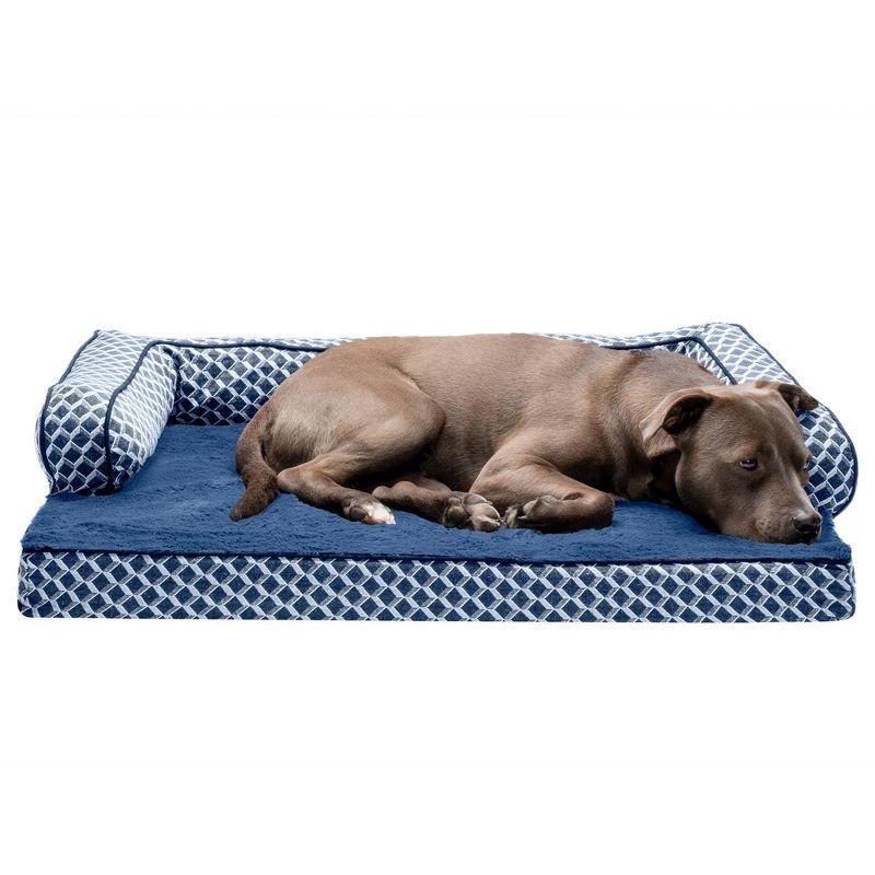 Large Diamond Blue Orthopedic Foam Outdoor Pet Sofa Bed