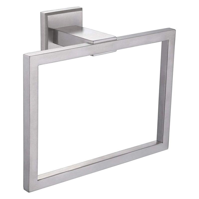 Brushed Nickel Stainless Steel Square Wall Mounted Towel Ring