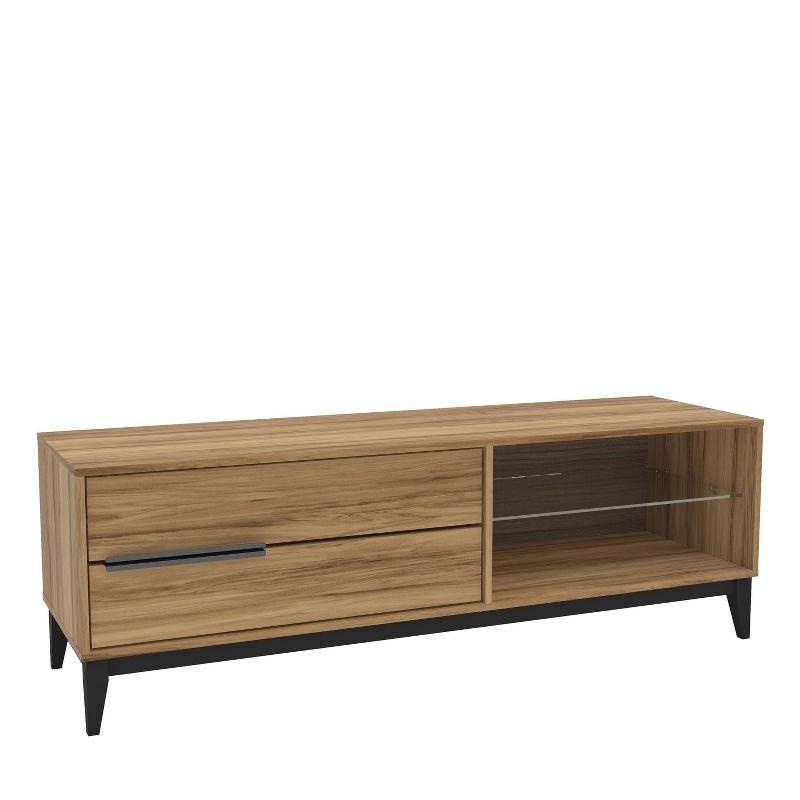 Melrose Modern Walnut TV Stand with Storage for up to 65" TVs